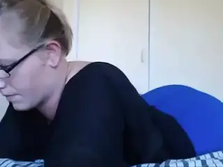 Chubby blonde farting