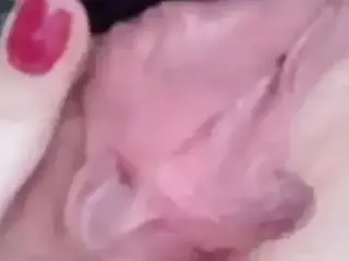 Blonde fingering her big pussy
