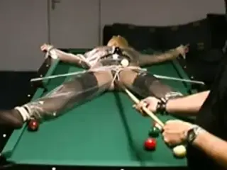 my wife on billard