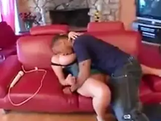 Mishka 38G Blondes takes back cock