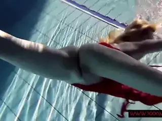 Lucie hot Russian teen in Czech pool