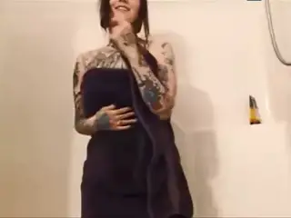 Hot Goth Babe taking a Shower.