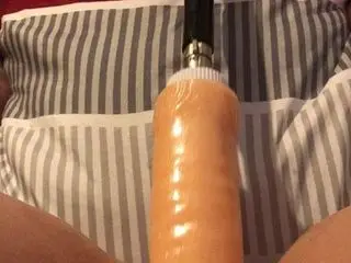 My girl fucking a machine and sucking my cock
