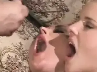 Threesome action with blonde and redhaired whores