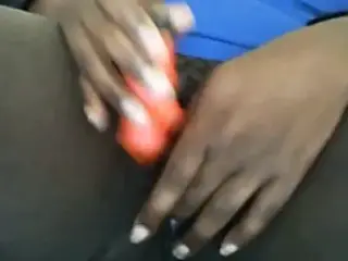 Dark Skin Ebony BBW Masturbating With Dildo