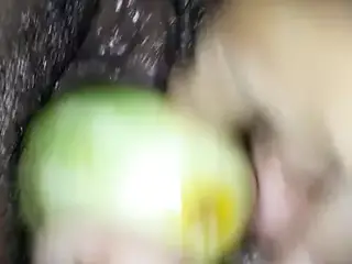 cucumber and dildo fucking
