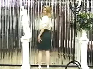 Blonde spreads her legs to show off her pussy and ass