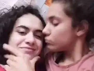 Cute lesbian playing