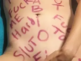 Fisting with body writing
