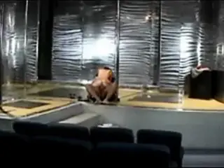 Dude fucks hot Latina next to stripper pole