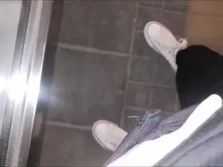 girl walked and tugged her clitoris