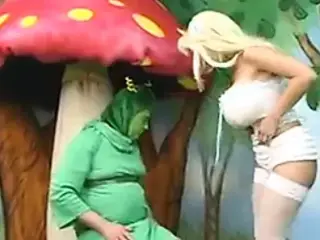 Sexy Alice with fat tits gets lost in wonderland and plays with a caterpiller