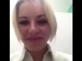 English girl bating at work