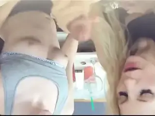 Two blondes sharing dick
