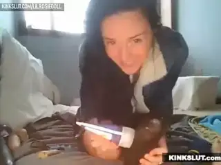 TINY SLUT MONSTER DILDO SQUIRTING PUSSY