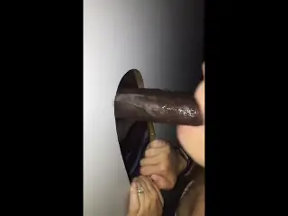 Gloryhole Wife Sucking Black Cock