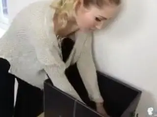 bending over boobs