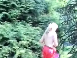 FRENCH GRANNY THREESOME IN THE WOODS