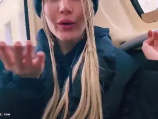 spitting cum in the bus