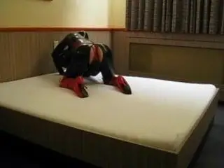 Latex play in bed