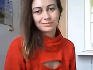 girl show me her bra on  her office
