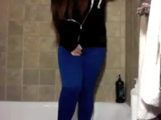 Chubby Desperate Pee in Shower