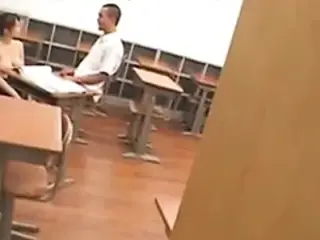 Stacked Japanese Teacher sucks her student off