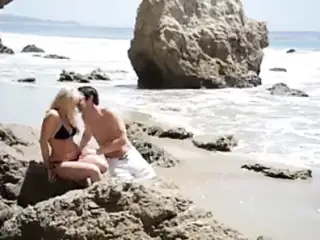 Blonde beach romance