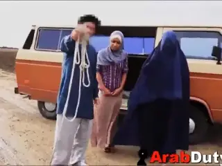 Hot fucking session with sexy arab refugee hijab 2020