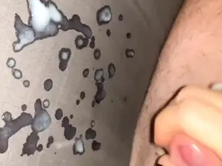 Wife handjob helping me to get me off to sleep, black nails