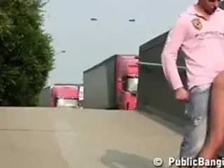 PUBLIC threesome with a BUSTY TEEN part 2