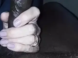Mature sucking black cock