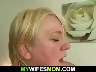 Horny big tits mother in law loves riding his dick