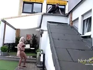 bored housewife fucks worker when her husband is not home