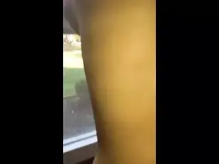 Busty Wife flashing window