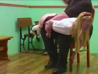 Adult Schoolgirl Caned & Spanked in Uniform