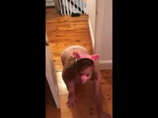 Lil piggy wags her tail