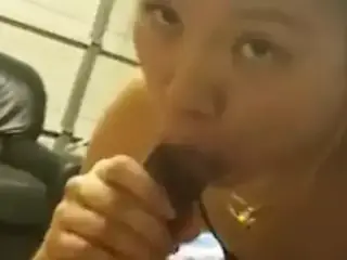 Sexy asian thot loves sucking black dick