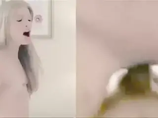 Gorgeous Blonde Teen Enjoying Facial Sperm