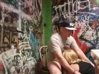 Slut wife swallows strangers cum in the bathroom