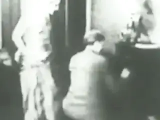 Two flappers dance naked with dude then rub and tug his cock together