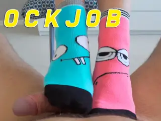 Stepsister asked brother to try socksjob for the first time