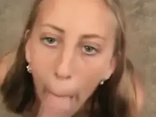 Down on her knees sucking