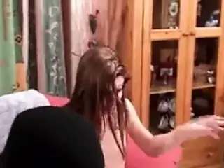 Screeming hairy bitch takes all the way