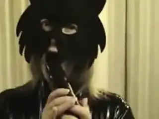 Masked wife dildo play