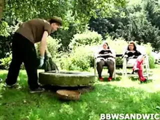 Marta and Jitka fuck their personal slave gardener