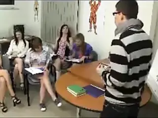 5 naughty college sluts get crazy during anatomy class