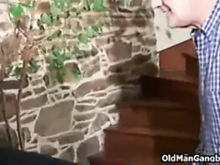 Grandpa spies on anal sex lovers