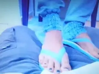 Amputee getting sexy nurse footjob