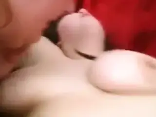 Fat women in threesome action with man